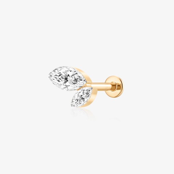Graduated Marquise Lab Grown Diamond Flatback Stud