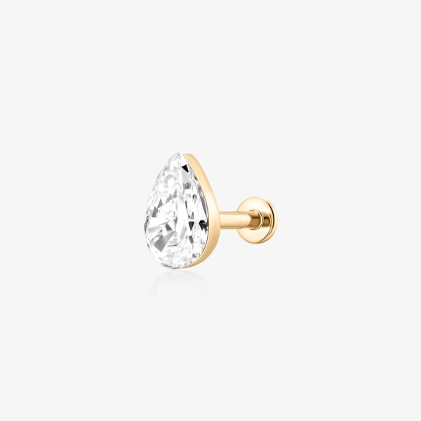 Pear Lab Grown Diamond Flatback Stud