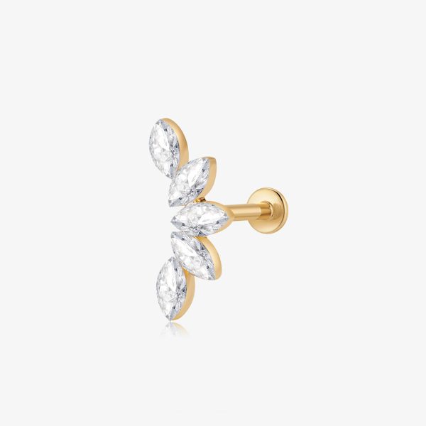Lotus Garland Lab Grown Diamond Flatback Stud