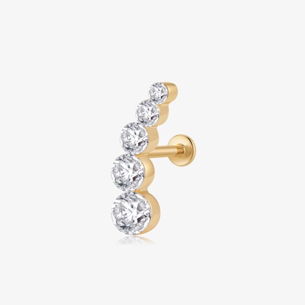 Graduated Lab Grown Diamond Curve Flatback Stud