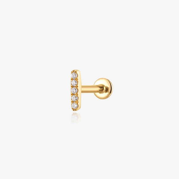 Lab-Grown Diamond Bar Flatback Stud