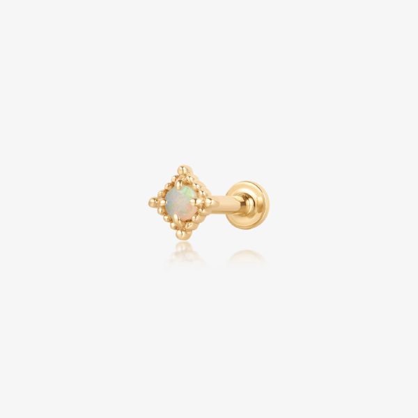 Opal Beaded Flatback Stud