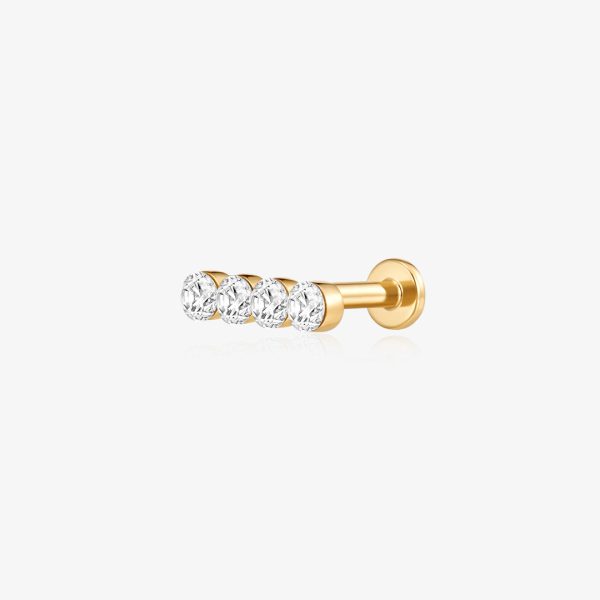 Four Stone Lab-Grown Diamond Flatback Stud