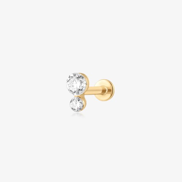 Double Round Lab-Grown Diamond Flatback Stud