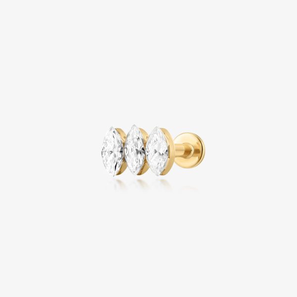 Triple Marquise Lab-Grown Diamond Flatback Stud