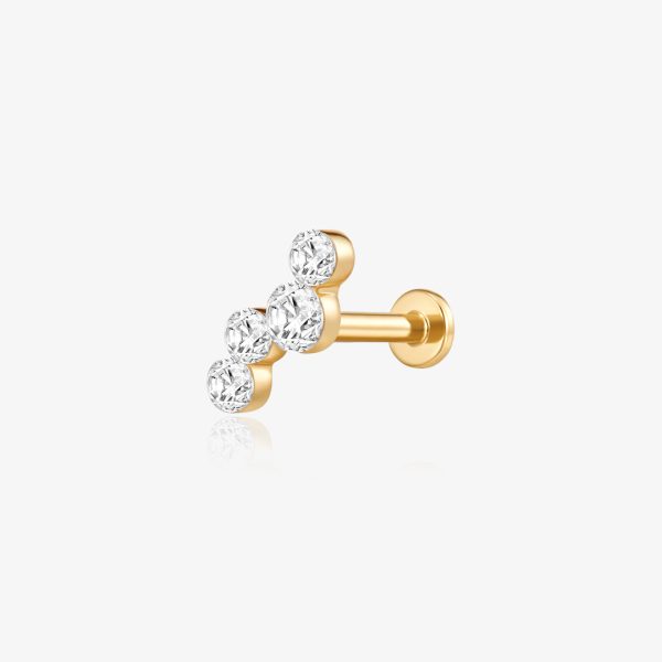Zig-Zag Lab-Grown Diamond Flatback Stud
