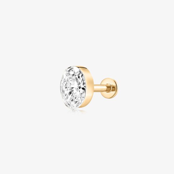 Oval Lab-Grown Diamond Flatback Stud