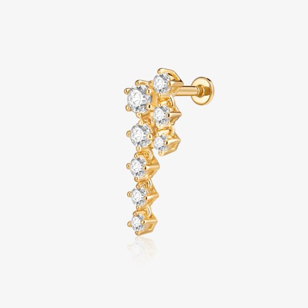 Double Drop Lab-Grown Diamond Flatback Stud