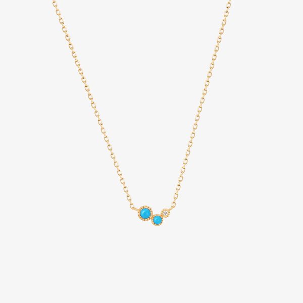 AMIRA | Turquoise & White Sapphire Waterfall Necklace