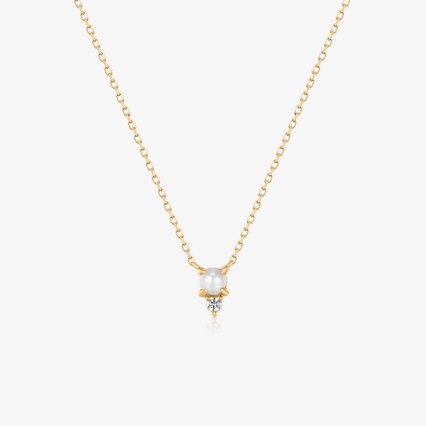 TALIA | White Pearl & White Sapphire Necklace