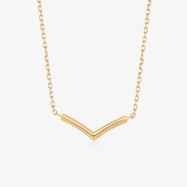 LAUREL | Gold Wishbone Necklace