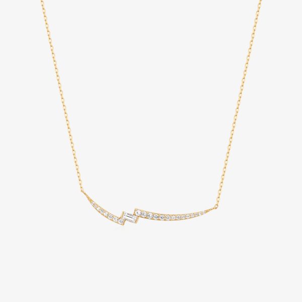 NICO | White Sapphire Curved Necklace