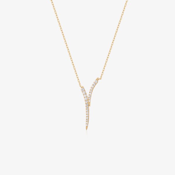 ROZ | White Sapphire Plunge Necklace