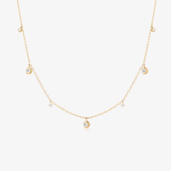 SOLARA | Bezel Half Moon Lab Grown Diamond Necklace