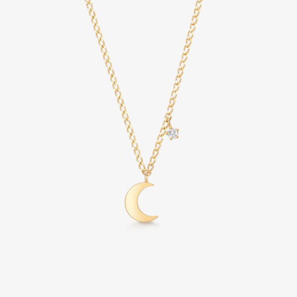 MOLLY | Crescent Moon with Lab Grown Diamond Accent Necklace