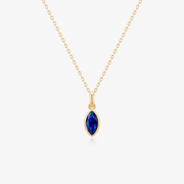 PALOMA | Bezel Marquise Lab Grown Sapphire Necklace