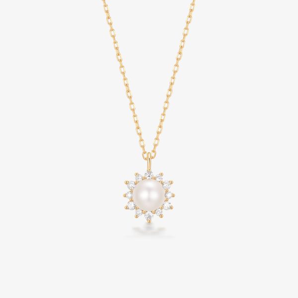 LISETTE |  Pearl with Lab Grown Diamond Accent Necklace