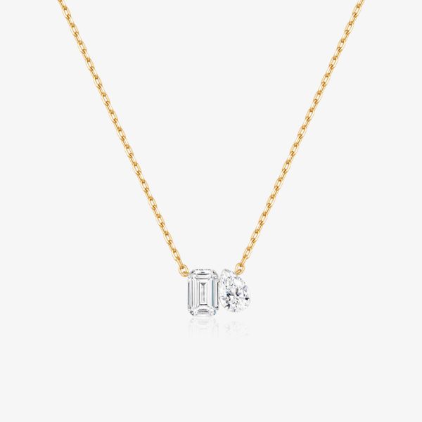Emerald & Pear Lab-Grown Diamond Necklace (1.1 ct. tw.)