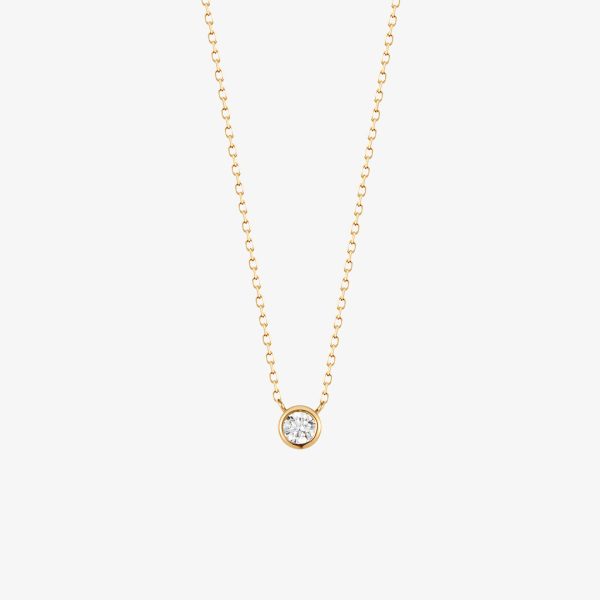 Bezel Solitaire Lab-Grown Diamond Necklace