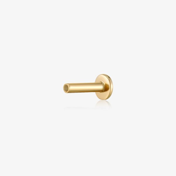 14K Solid Gold 18 Gauge Threadless Flat Back Earrings Posts