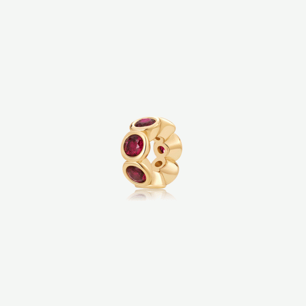 Bezel-Set Gemstone Bangle Charm
