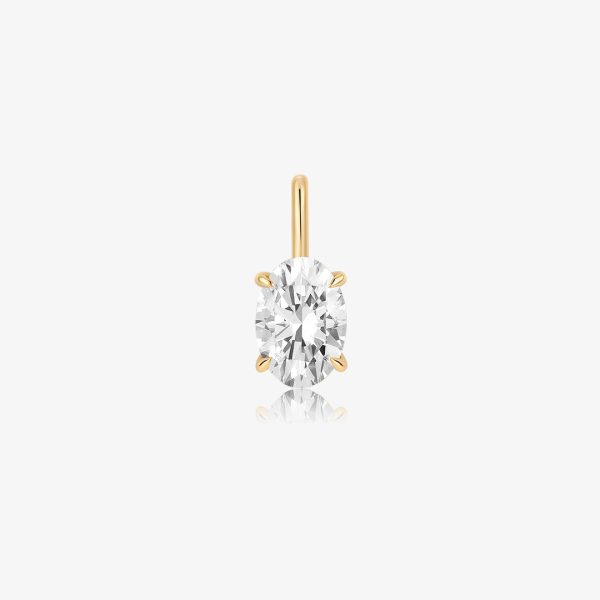 Oval Lab Grown Diamond Necklace Charm (1.25 ct. tw.)