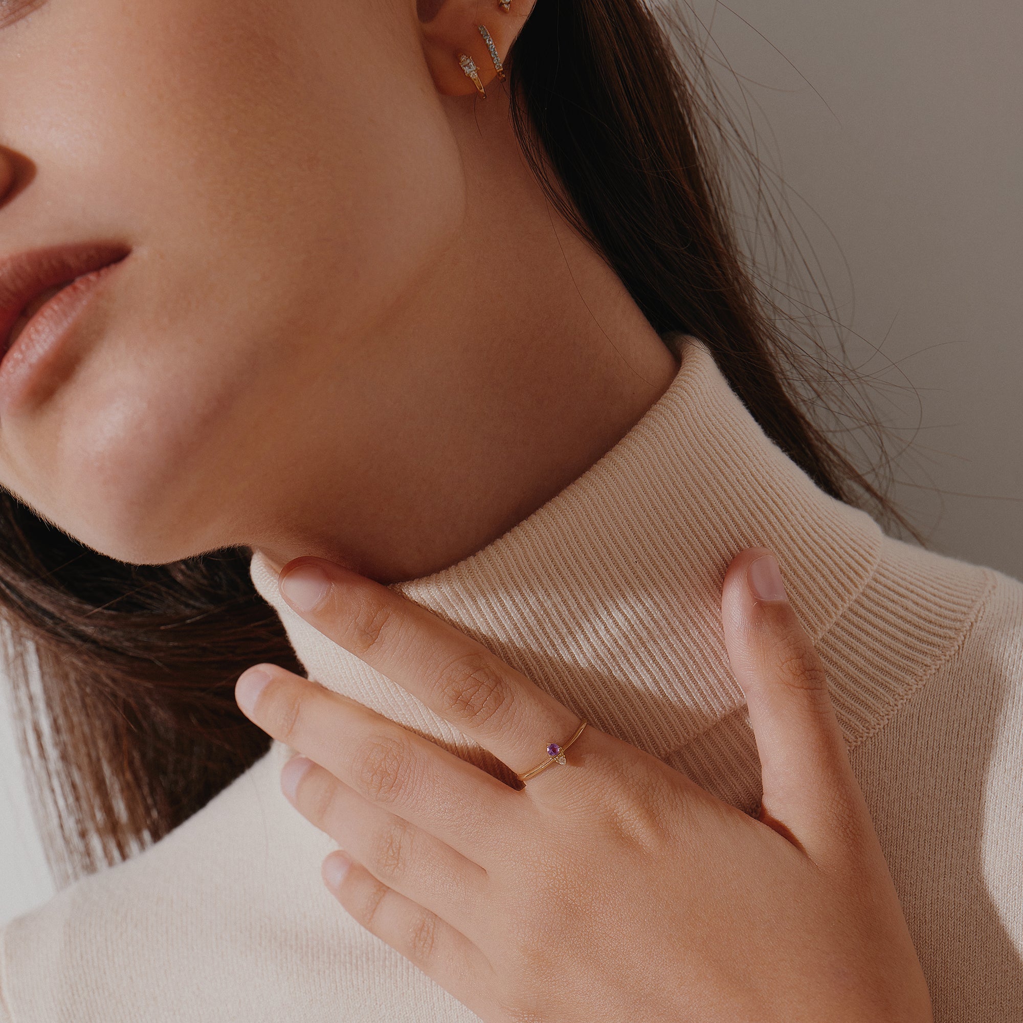 ELENA | Amethyst and Diamond Ring - Image 2