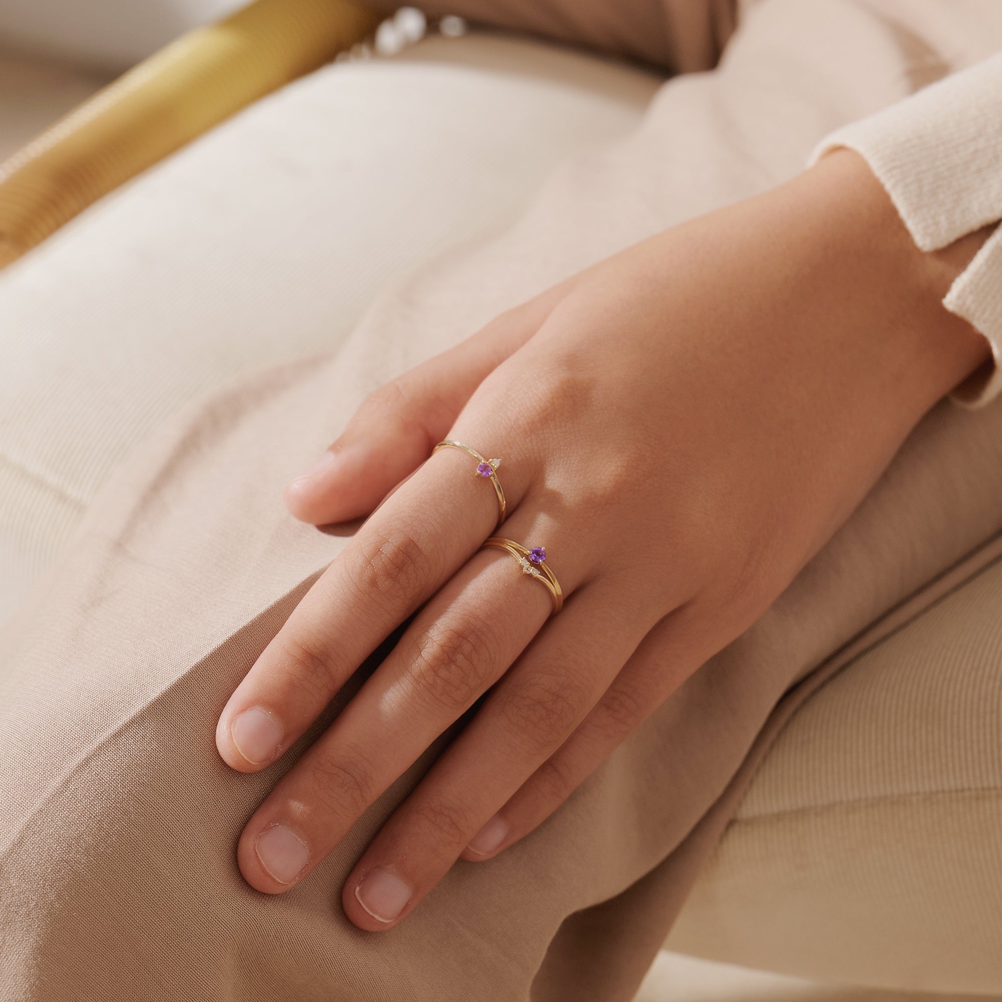 ELENA | Amethyst and Diamond Ring - Image 3