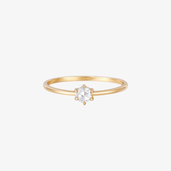 MARILYN | Solitaire Rose Cut White Sapphire Ring