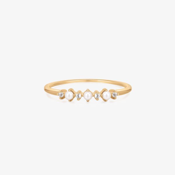 SYLVIA | Pearl and White Sapphire Ring