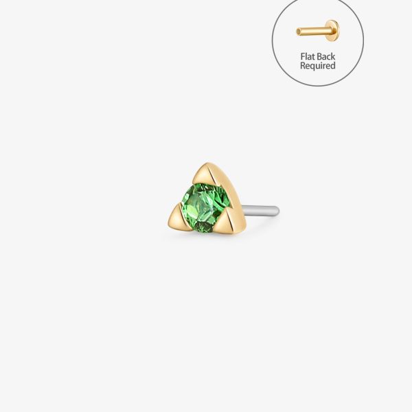 PAZ | Tsavorite Pyramid Threadless Flatback Earring
