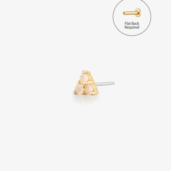 DAHLIA | Tri-Opal Threadless Flatback Earring