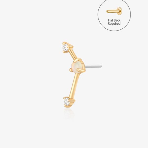 URSA | Opal and Lab Grown Diamond Constellation Threadless Flatback Earring