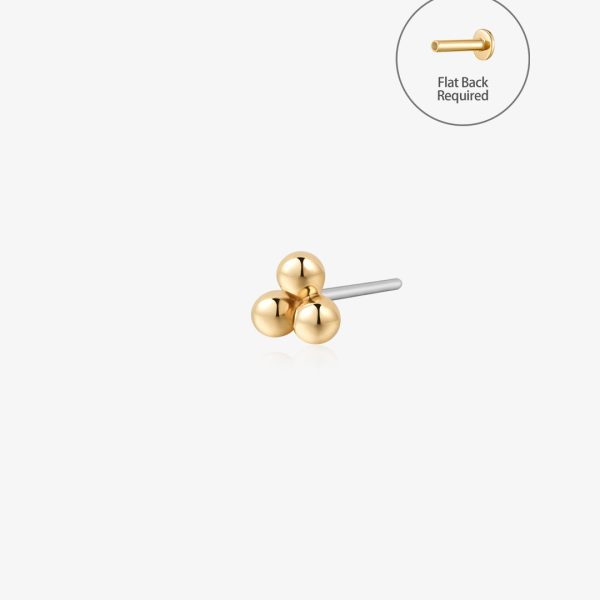 ARIA | Trio Dots Single Threadless Flatback Earring