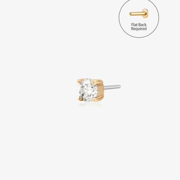 REESE | Lab Grown Diamond Threadless Flatback Earring