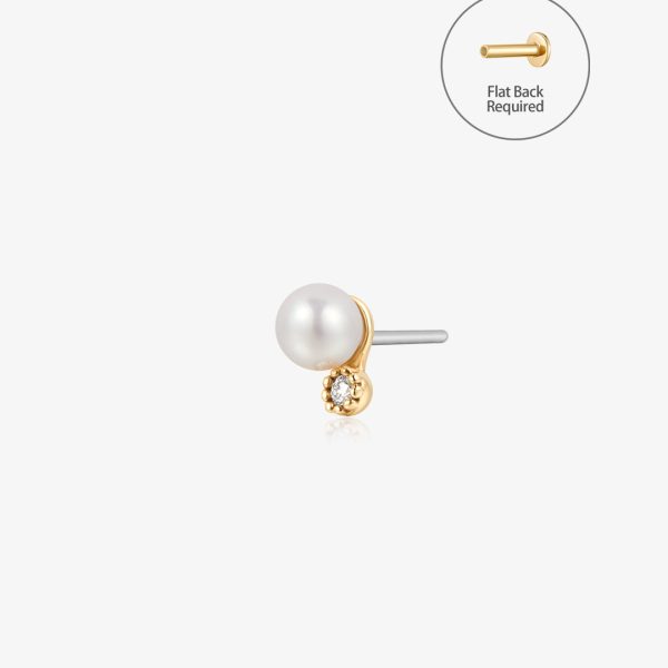 NORAH | Pearl Threadless Flatback Earring