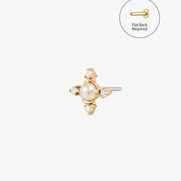 MABEL | Pearl 4-Points Threadless Flatback Earring