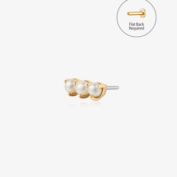 KYNSLEE | Triple Pearl Threadless Flatback Earring