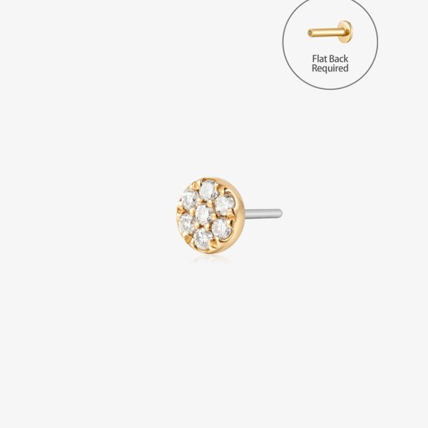 HARLEE | Pavé Lab Grown Diamond Threadless Flatback Earring