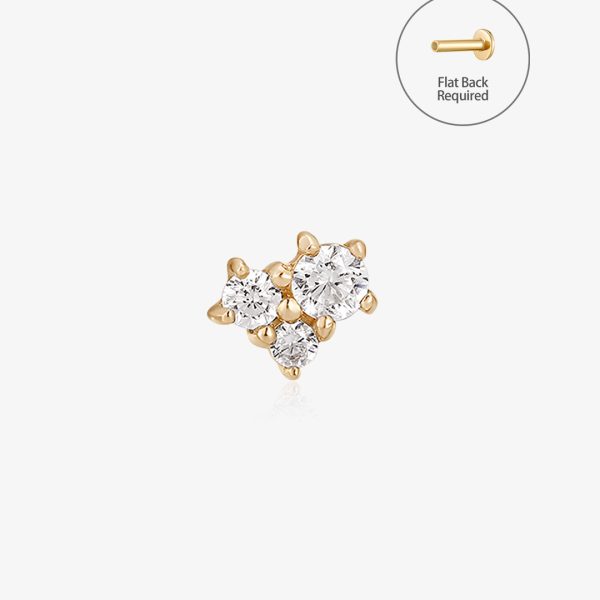 GRACIE | Natural Diamond Threadless Flatback Earring