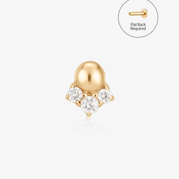 ROSE | Triple Lab Grown Diamond Threadless Flatback Earring