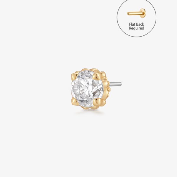 REMY | Lab Grown Diamond Accented Threadless Flatback Earring