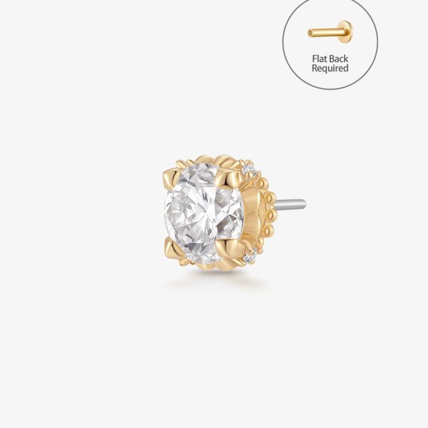 REMY | Lab Grown Diamond Accented Threadless Flatback Earring
