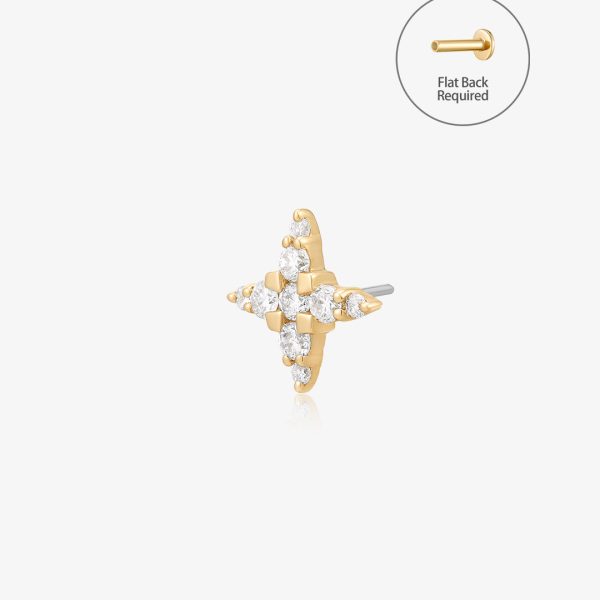 ODESSA | Lab Grown Diamond 4-Point Star Threadless Flatback Earring