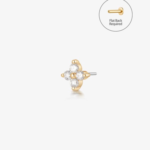 MINTAKA | Pointed Star Threadless Flatback Earring