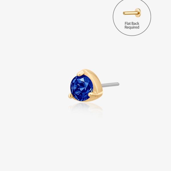 INDIGO | Lab Grown Sapphire Threadless Flatback Earring