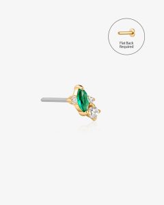 Lab Grown Emerald & Diamond Threadless End