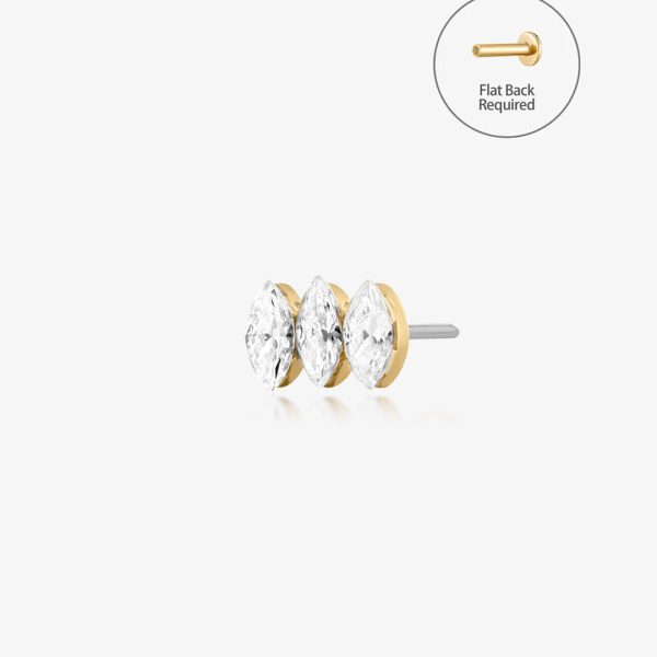 Triple Marquise Lab-Grown Diamond Threadless End