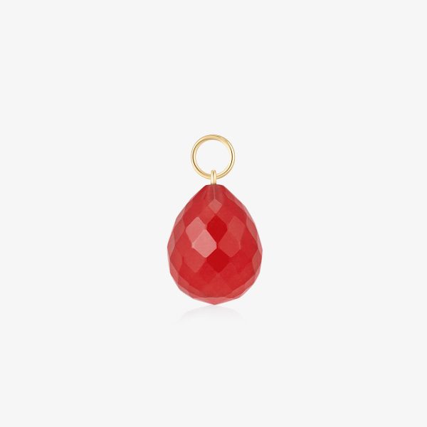 14K Solid Gold Crystal Charm Necklace for healing